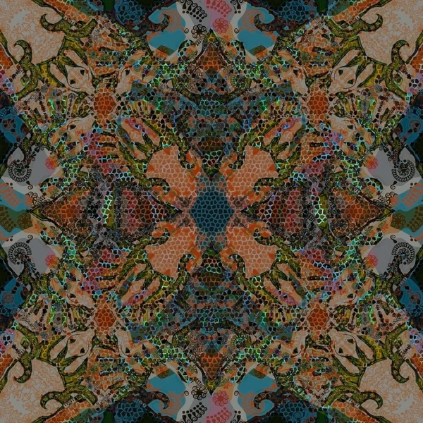 Dekorasyon geometrik desen, kahverengi ölçekleri Mozaik — Stok fotoğraf