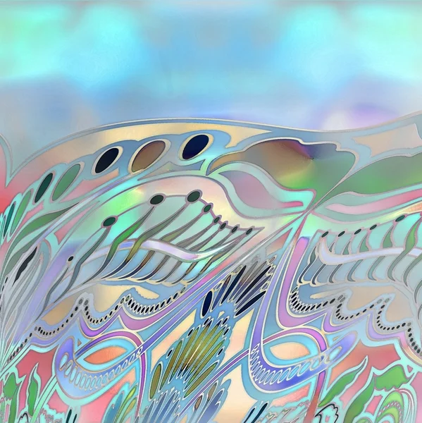 Ornamento abstracto abigarrado sobre fondo borroso — Foto de Stock