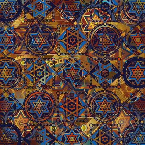 Estrellas David ornamento radial, fondo de color — Foto de Stock