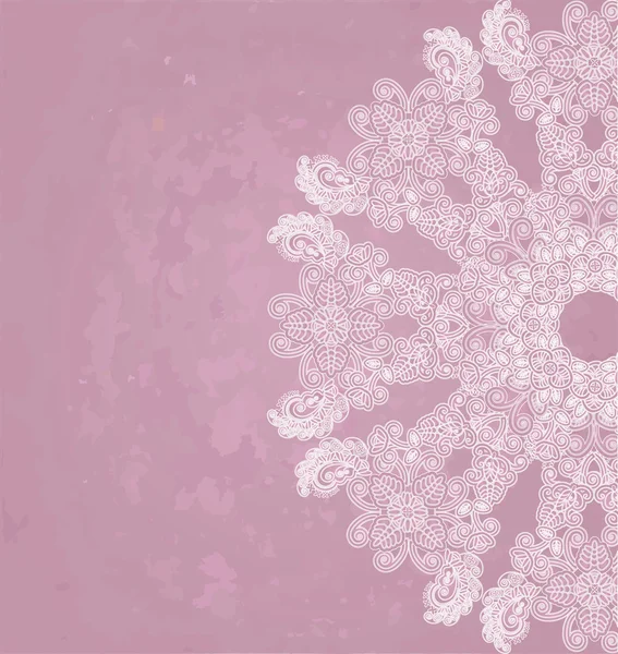 Lase virág rajzolatú a rózsaszín foltos háttér — Stock Vector