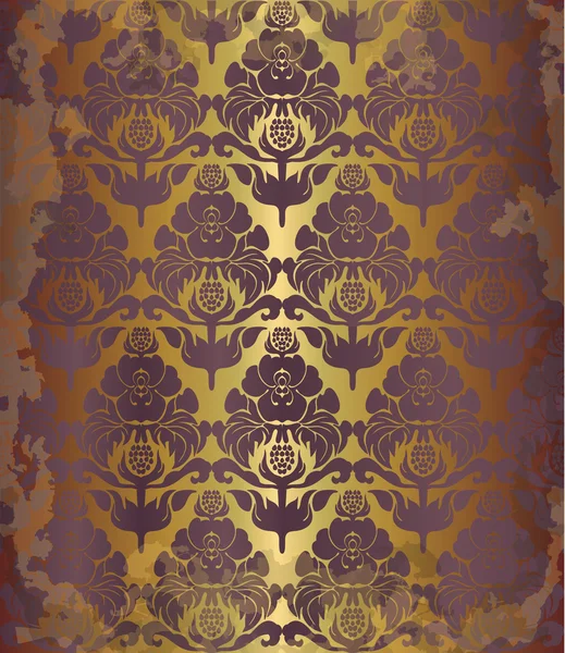 Vintage roxo velho fundo floral — Vetor de Stock