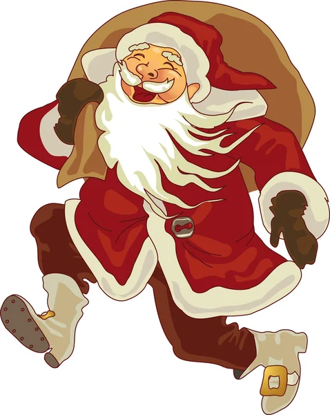 Santa Claus, vintage elszigetelt rajzfilmfigura — Stock Vector