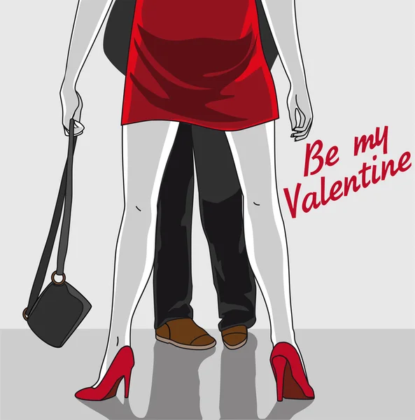 Seja meu Valentine, convite pós-cardi —  Vetores de Stock