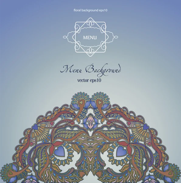 Cubierta de folleto de patrón azul, motivo indio — Archivo Imágenes Vectoriales