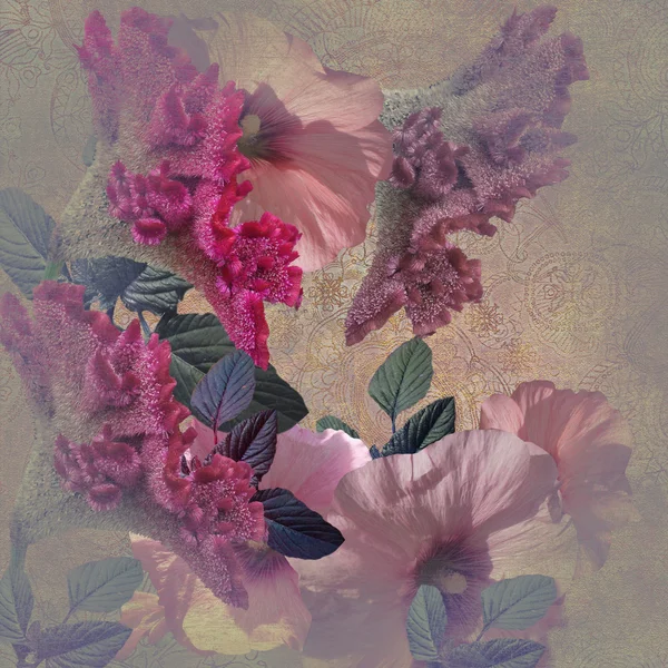 パターンの背景に花柄ヴィンテージ — ストック写真