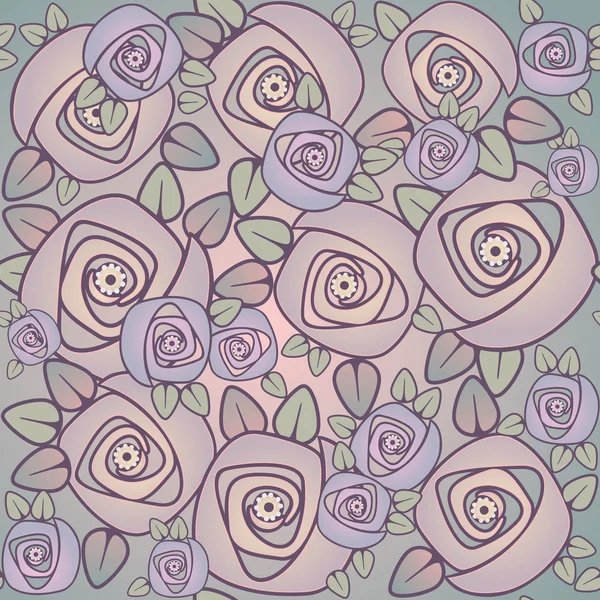 Eenvoudig naadloze patroon gestileerde rozen — Stockvector