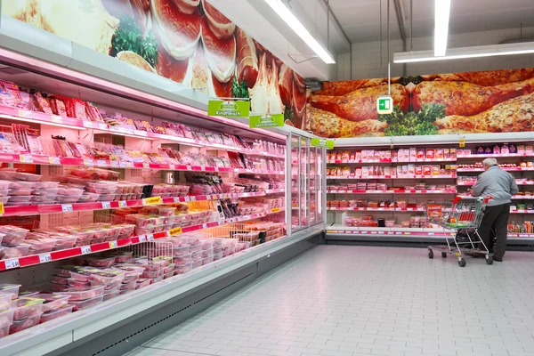 Butchery department of Supermarket — Stock Photo, Image