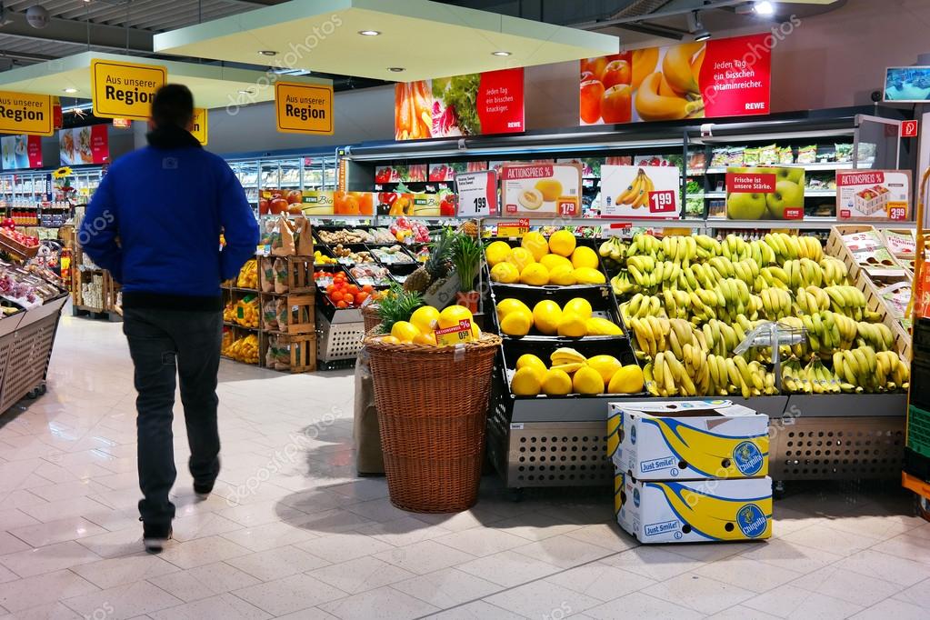 Interior of a REWE Supermarket – Stock Editorial Photo © defotoberg