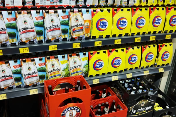 Alkohol fri 6pack öl förpackningar — Stockfoto