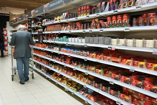 Aisle with chocolate — Stock Photo, Image