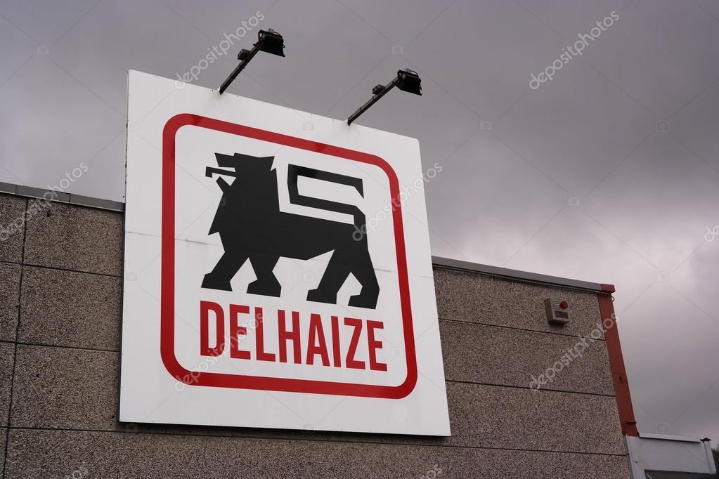 WALLONIA, BELGIUM - OCTOBER 2014: Logo of a Delhaize supermarket, part of Delhaize Group, an international food retailer which operates supermarkets in seven countries and on three continents