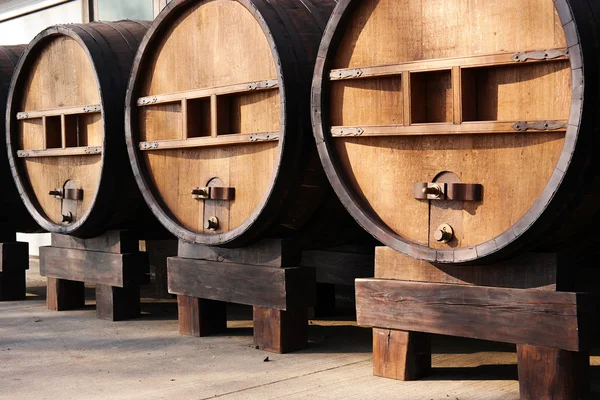 Huge wooden barrels — Stock Photo, Image