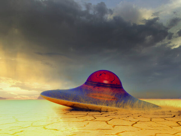 UFO crashed to the ground