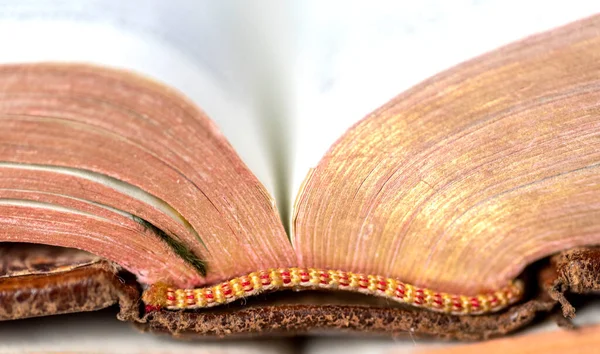 Nahaufnahme Eines Offenen Alten Buches — Stockfoto