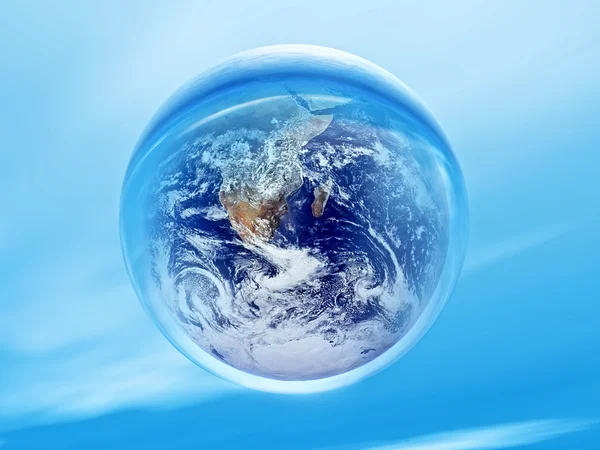 Біосфера. Планета всередині водяної бульбашки Ліцензійні Стокові Зображення