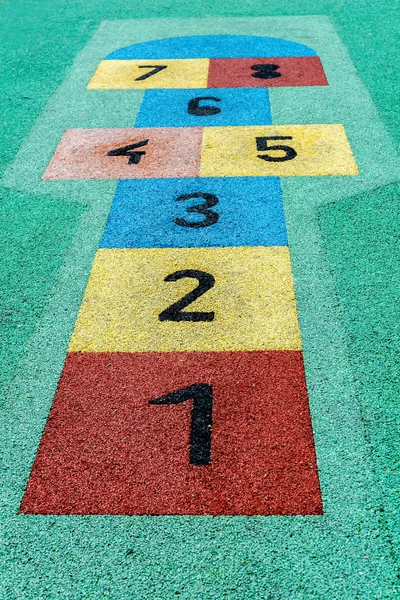 Bunte hopscotch Spiel — Stockfoto