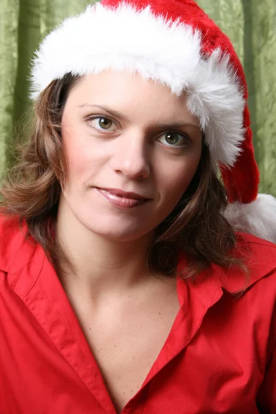 Weihnachtsbrünette — Stockfoto