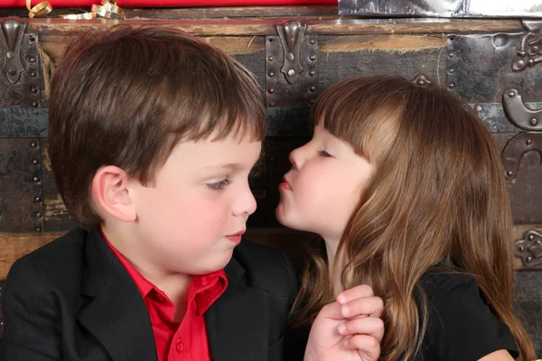 Christmas siblings — Stock Photo, Image