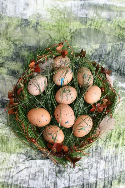 Couronne d'œufs de Pâques — Photo