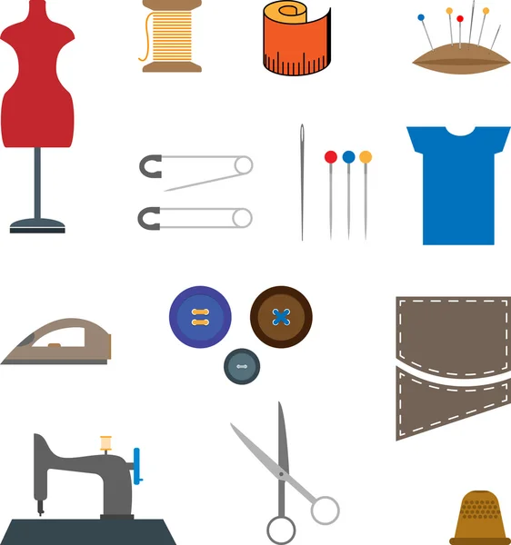Conjunto de ícones de costura —  Vetores de Stock