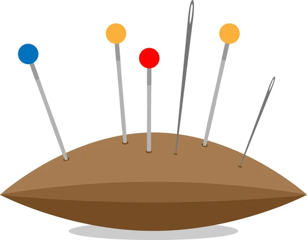 Cojín con agujas — Vector de stock