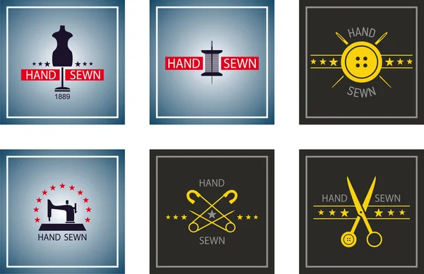 Conjunto de emblema de costura — Archivo Imágenes Vectoriales