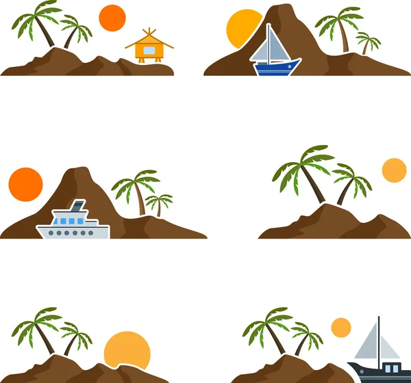 Conjunto de isla plana — Archivo Imágenes Vectoriales