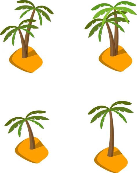 Set de palmeras planas — Archivo Imágenes Vectoriales