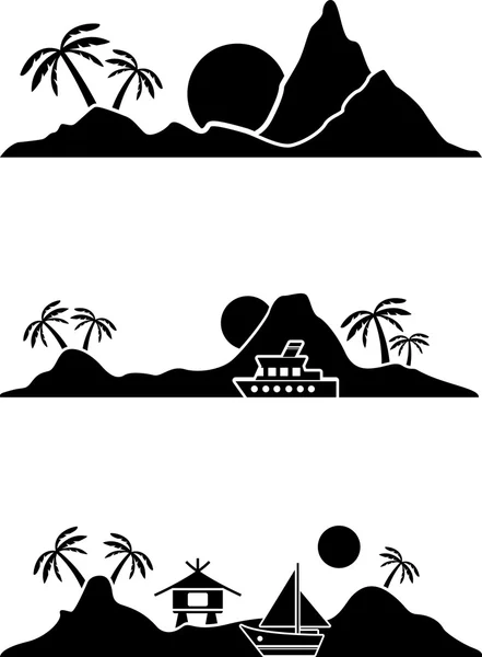 Ensemble d'île plate — Image vectorielle