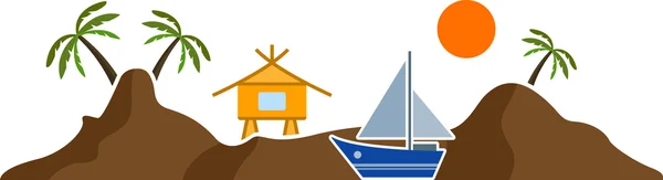 Image plate de l'île — Image vectorielle