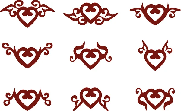 Símbolos del corazón — Vector de stock