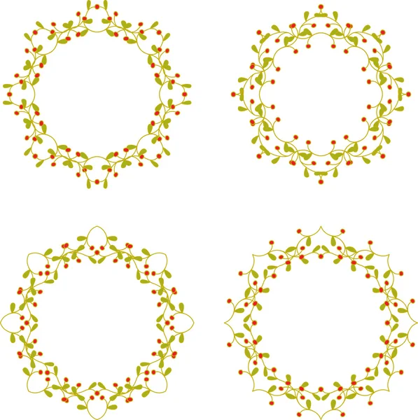 Marcos de ramas florales — Archivo Imágenes Vectoriales