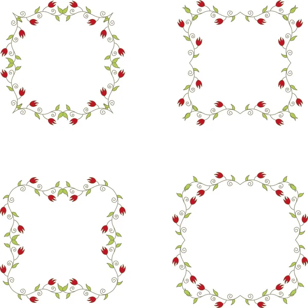 Armações florais — Vetor de Stock