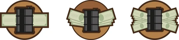 Icono del dinero del petróleo — Vector de stock