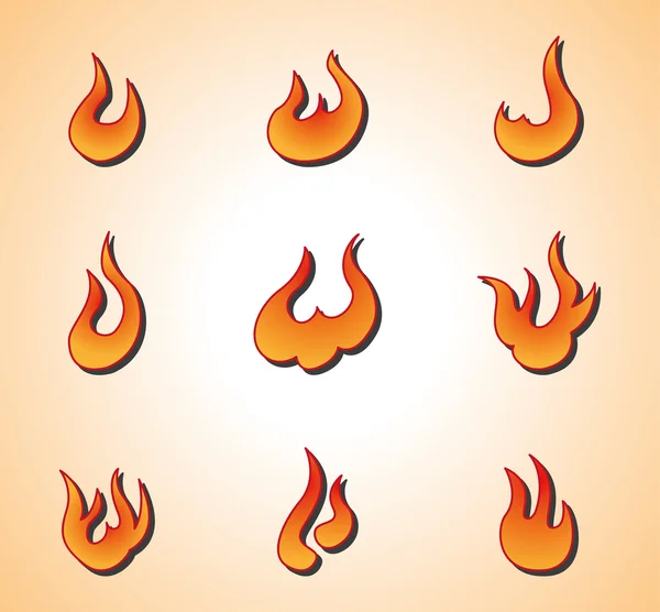 Flame elements — Stock Vector