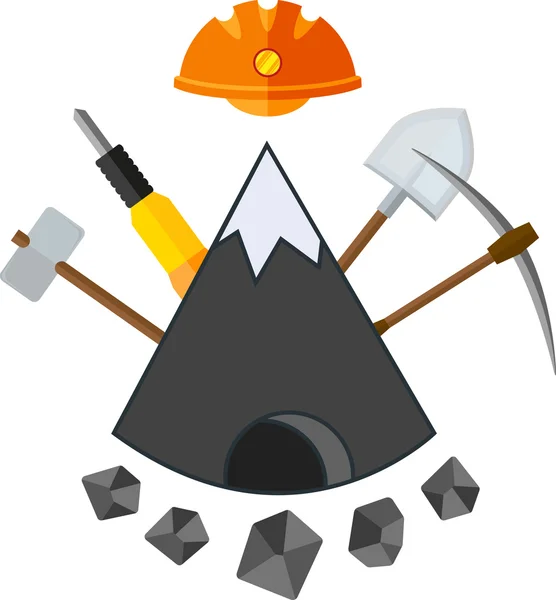 Mijnbouw platte pictogram — Stockvector