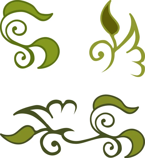 Elemento floral verde — Archivo Imágenes Vectoriales