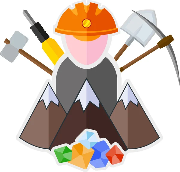 Mining flat icon — Stock Vector