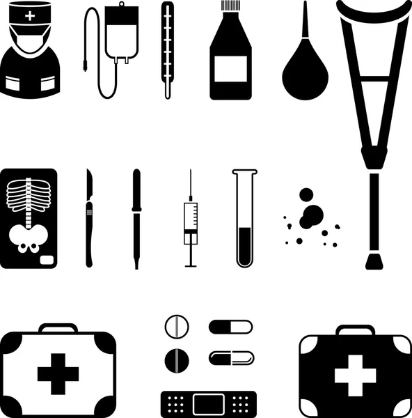 Icono médico negro — Vector de stock