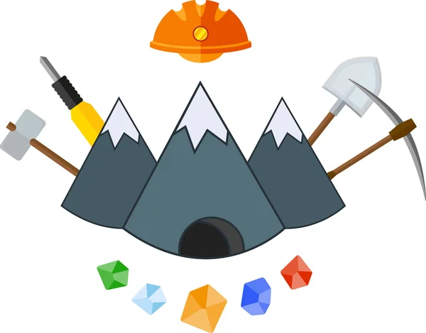 Mining flat icon — Stock Vector