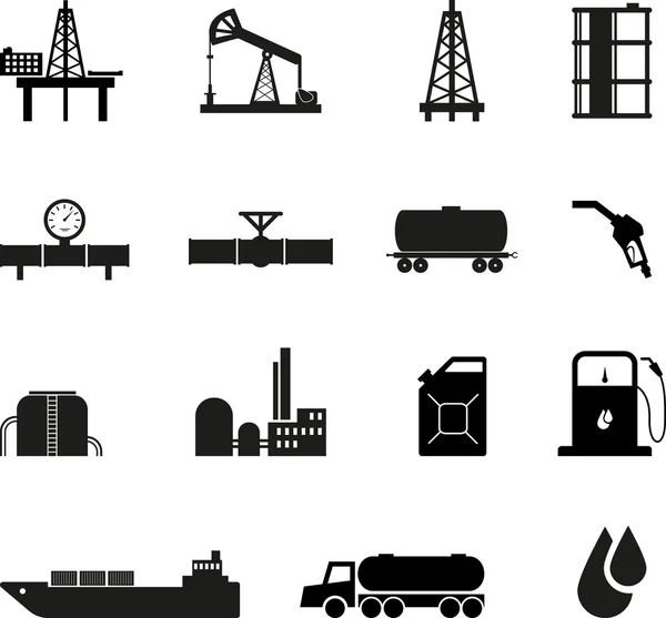 Black oil icons — Stock Vector