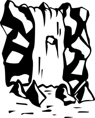 siyah grafik şelale