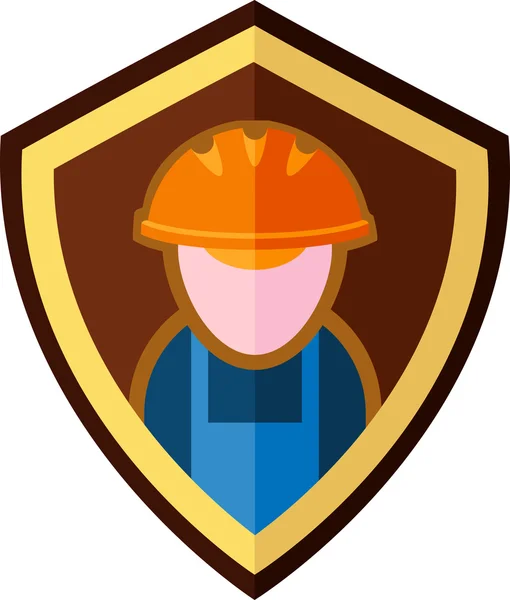 Flat builder emblem — Stock Vector