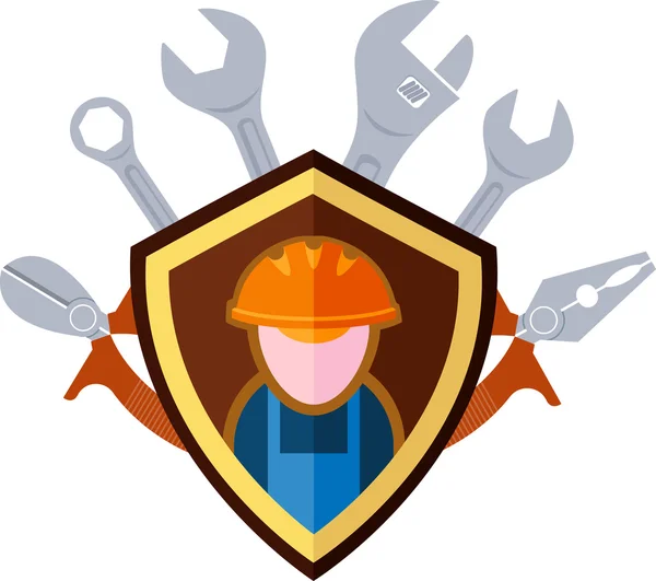 Emblema del constructor plano — Vector de stock