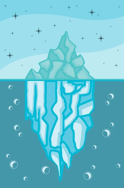 Iceberg avec mer et ciel — Image vectorielle