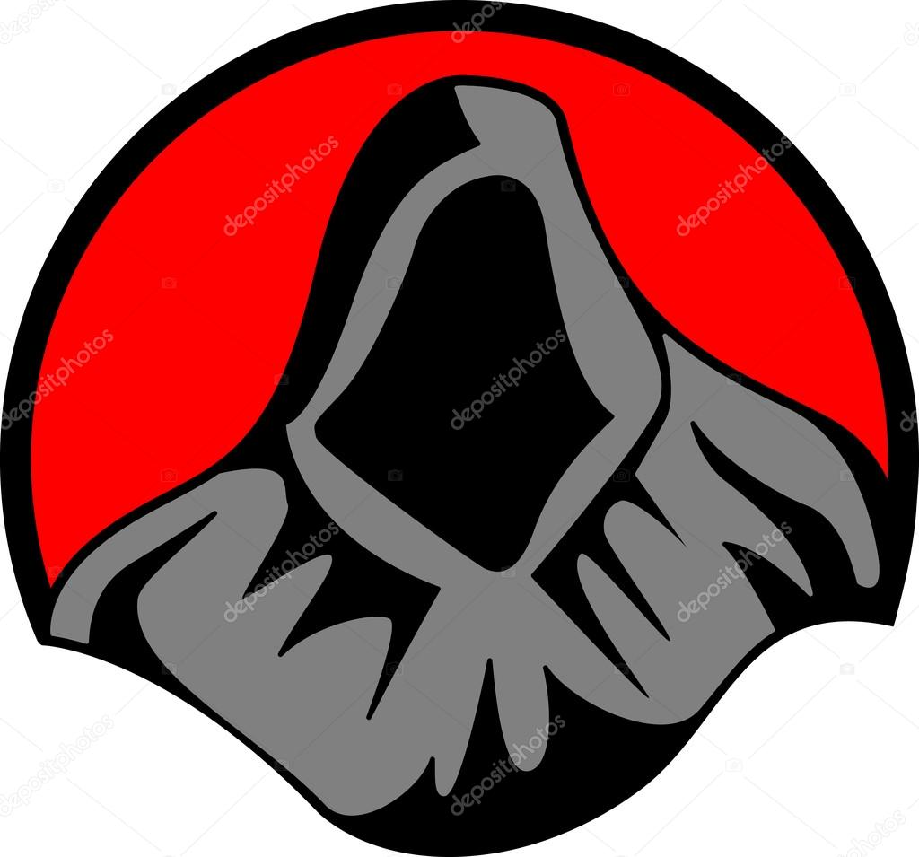 Silhouette of an unknown man in a hood