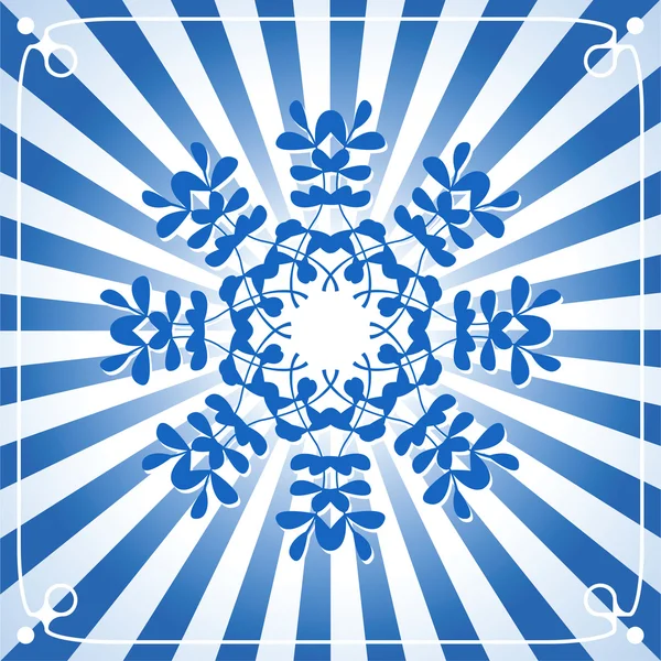 正方形の雪の結晶の背景 — ストックベクタ