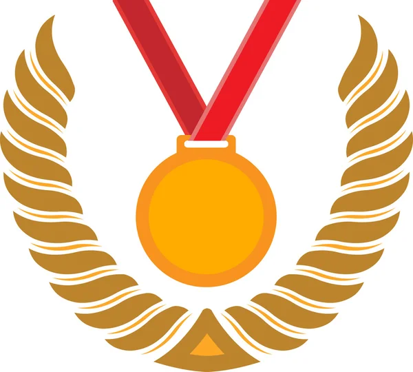 Gouden medaille in krans — Stockvector