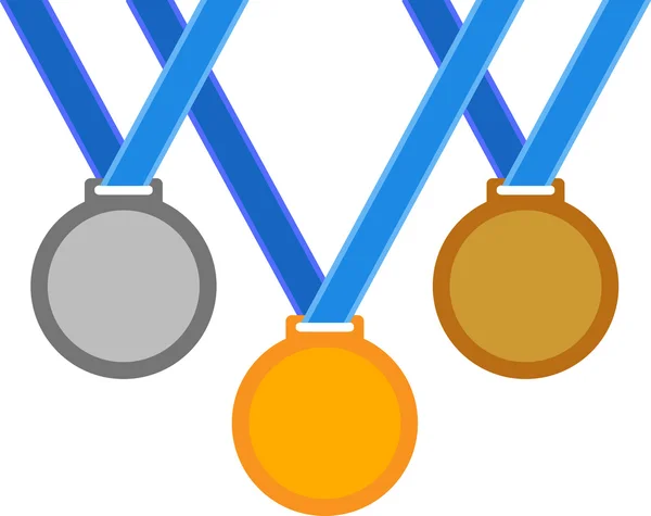 Three sports medals — Stock Vector