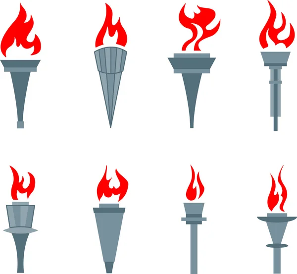 Set of  torch — Stock Vector